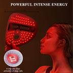 Red light therapy mask with full‑face LED coverage, adjustable strap, and rechargeable multi‑LED system.