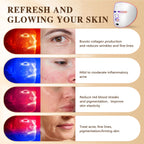 Red light therapy mask with full‑face LED coverage, adjustable strap, and rechargeable multi‑LED system.