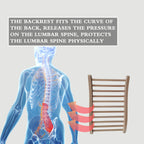 Ergonomic wooden sauna backrest made from smooth hemlock, designed for added comfort inside a traditional sauna cabin.