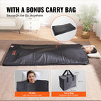 Infrared sauna blanket in gray with full‑length wrap design and handheld temperature controller.