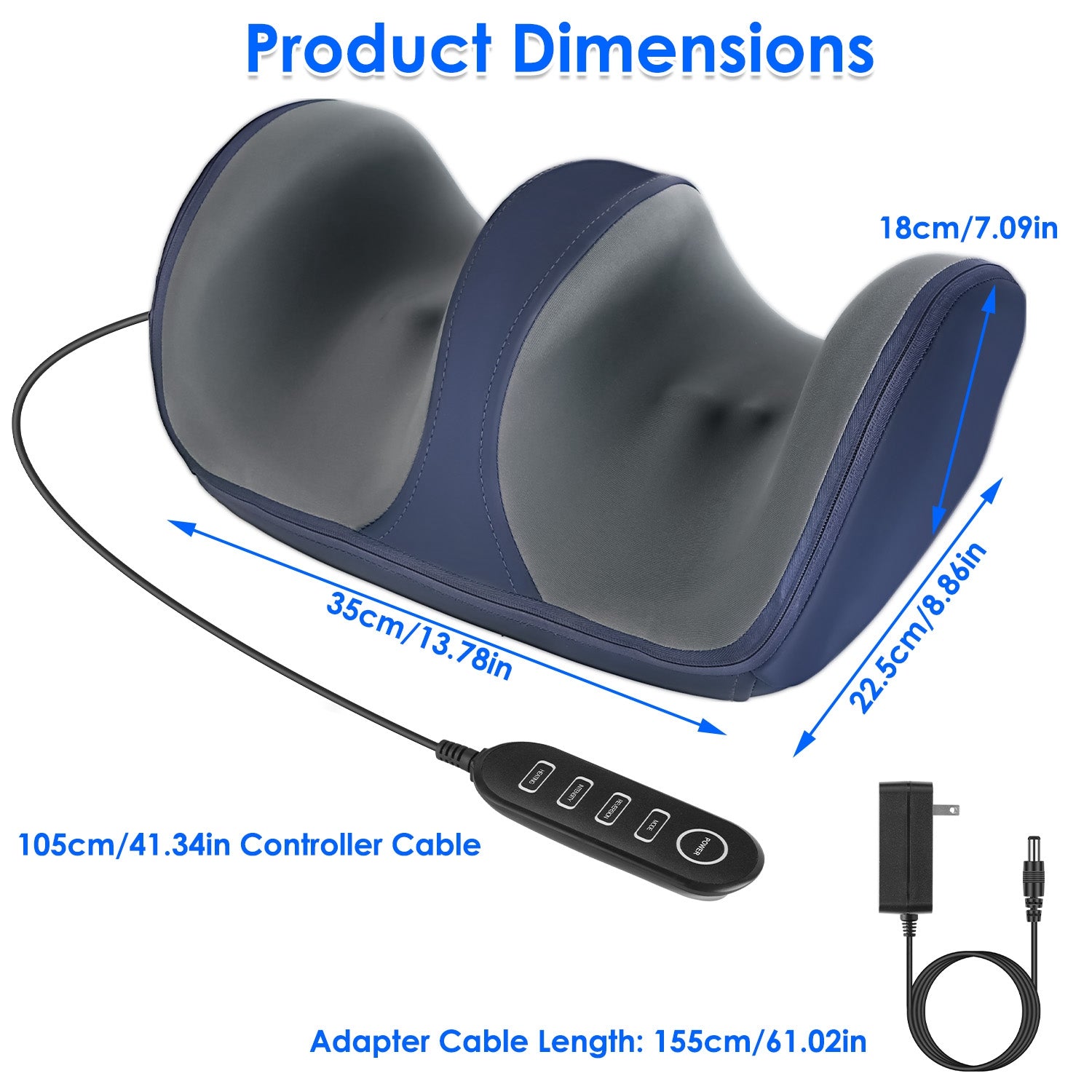 Shiatsu foot and calf massager with heat, enclosed chamber design, and digital controls in a modern home setting.