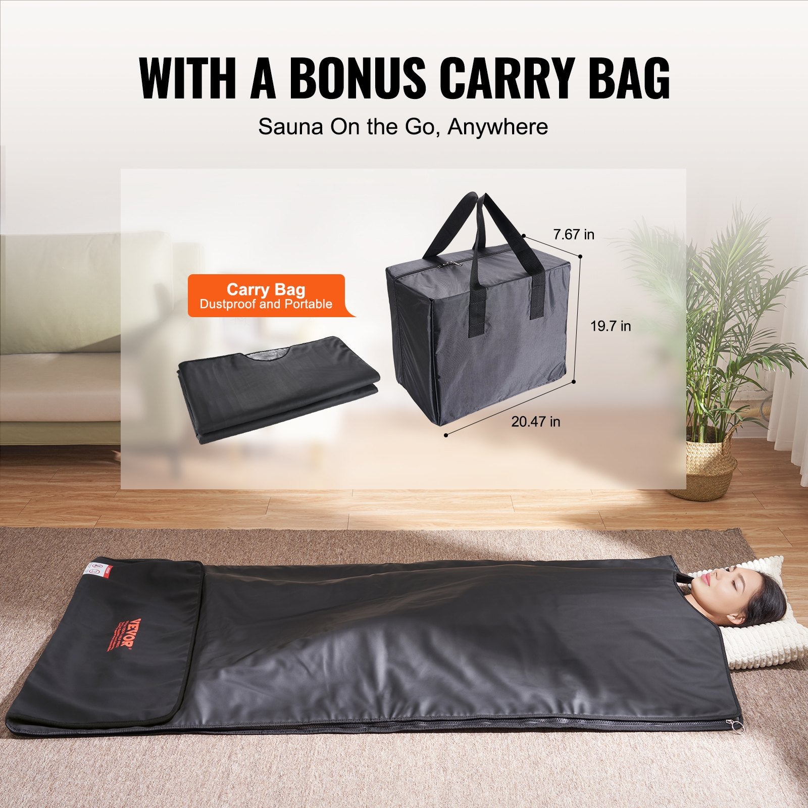 Portable infrared sauna blanket in gray with full‑length wrap design and adjustable heat controller.