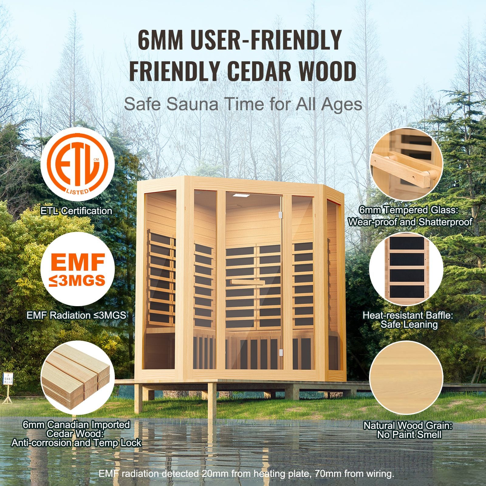 Aurora Elemental Corner Red Cedar infrared sanctuary – corner view