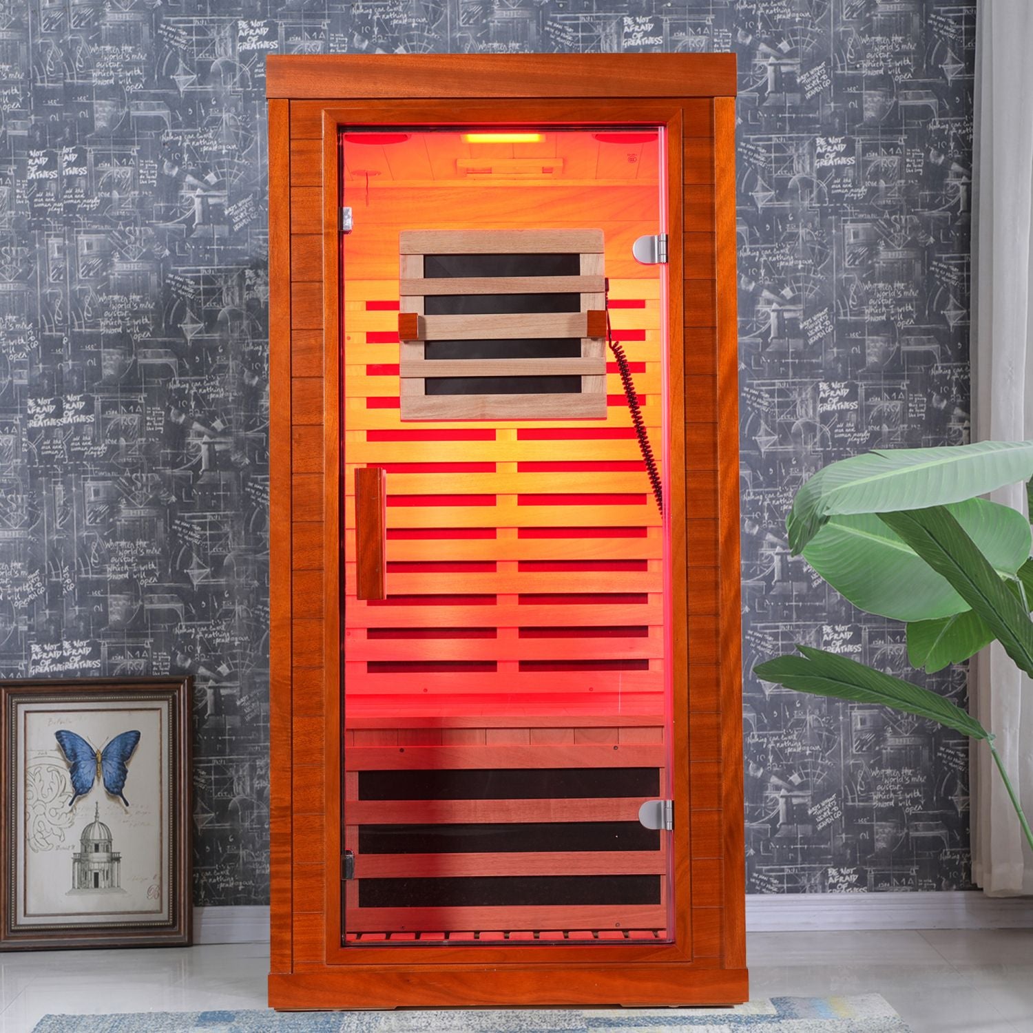 Aurora Studio 1-person infrared sanctuary with tempered glass and hemlock construction