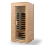 Aurora Classic Solo 1-person infrared sanctuary with framed tempered glass and hemlock construction