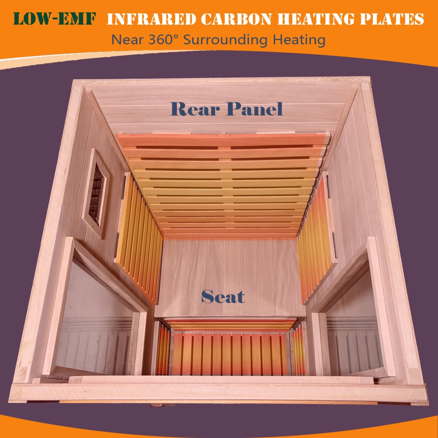 Aurora Elemental Solo 1-person infrared sanctuary made of red cedar with full-height tempered glass