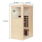 Aurora Standard 1-person infrared sanctuary made of hemlock with tempered glass door