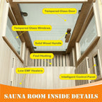 Aurora Elemental Solo 1-person infrared sanctuary made of red cedar with full-height tempered glass