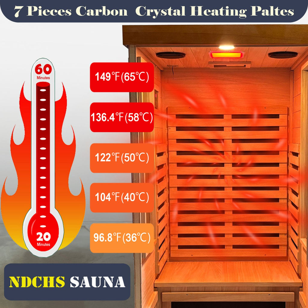 Aurora Elemental Solo 1-person infrared sanctuary made of red cedar with full-height tempered glass