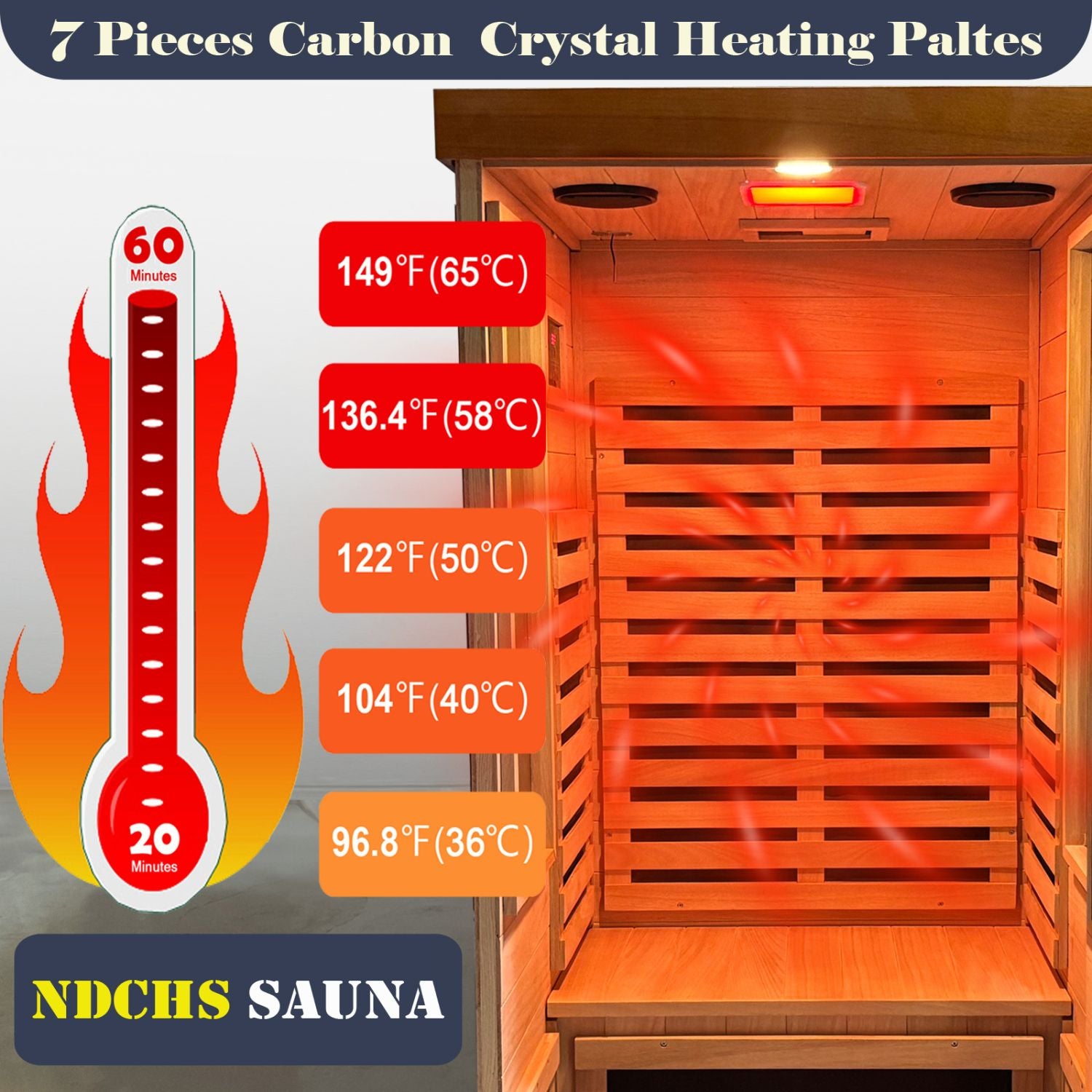 Aurora Elemental Solo 1-person infrared sanctuary made of red cedar with full-height tempered glass