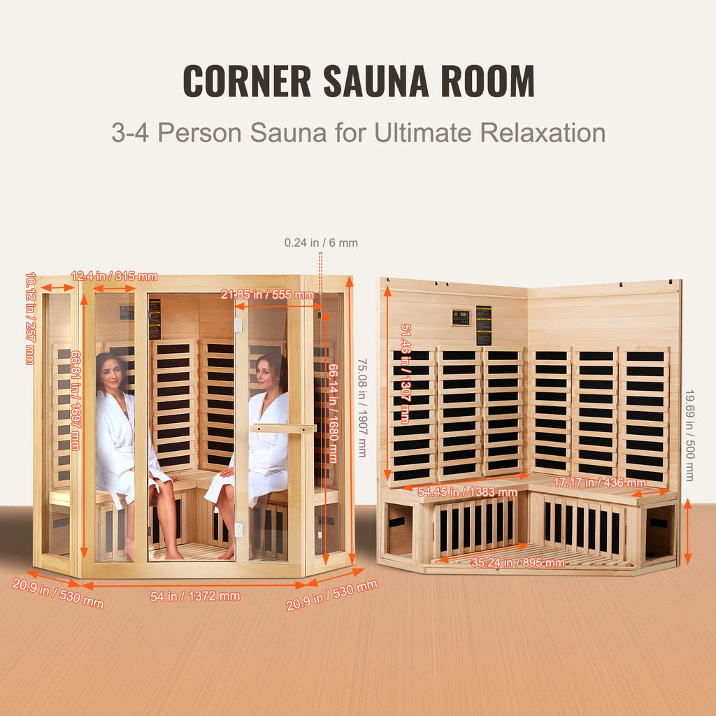 Aurora Elemental Corner Red Cedar infrared sanctuary – corner view