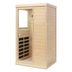 Aurora Standard 1-person infrared sanctuary made of hemlock with tempered glass door