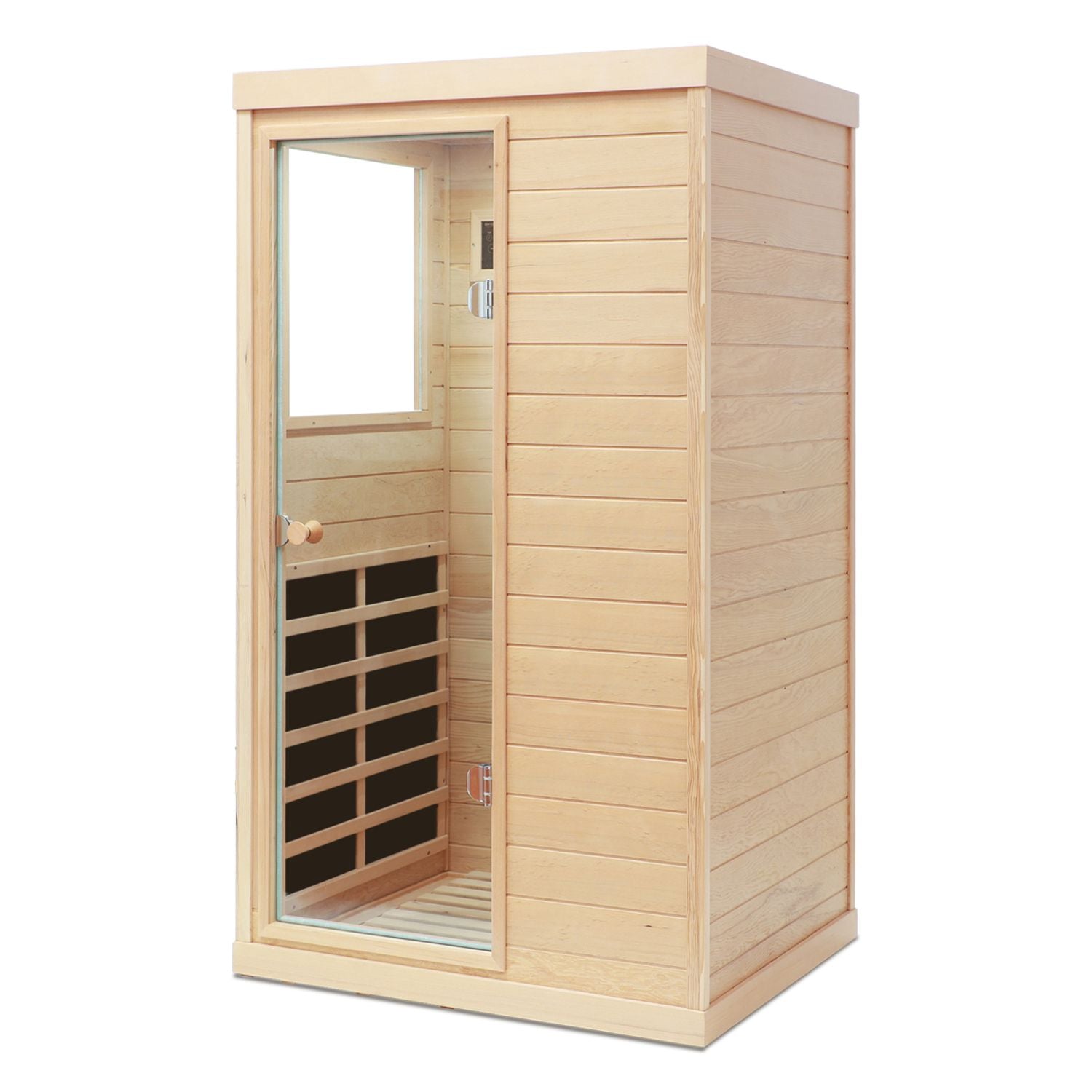 Aurora Standard 1-person infrared sanctuary made of hemlock with tempered glass door