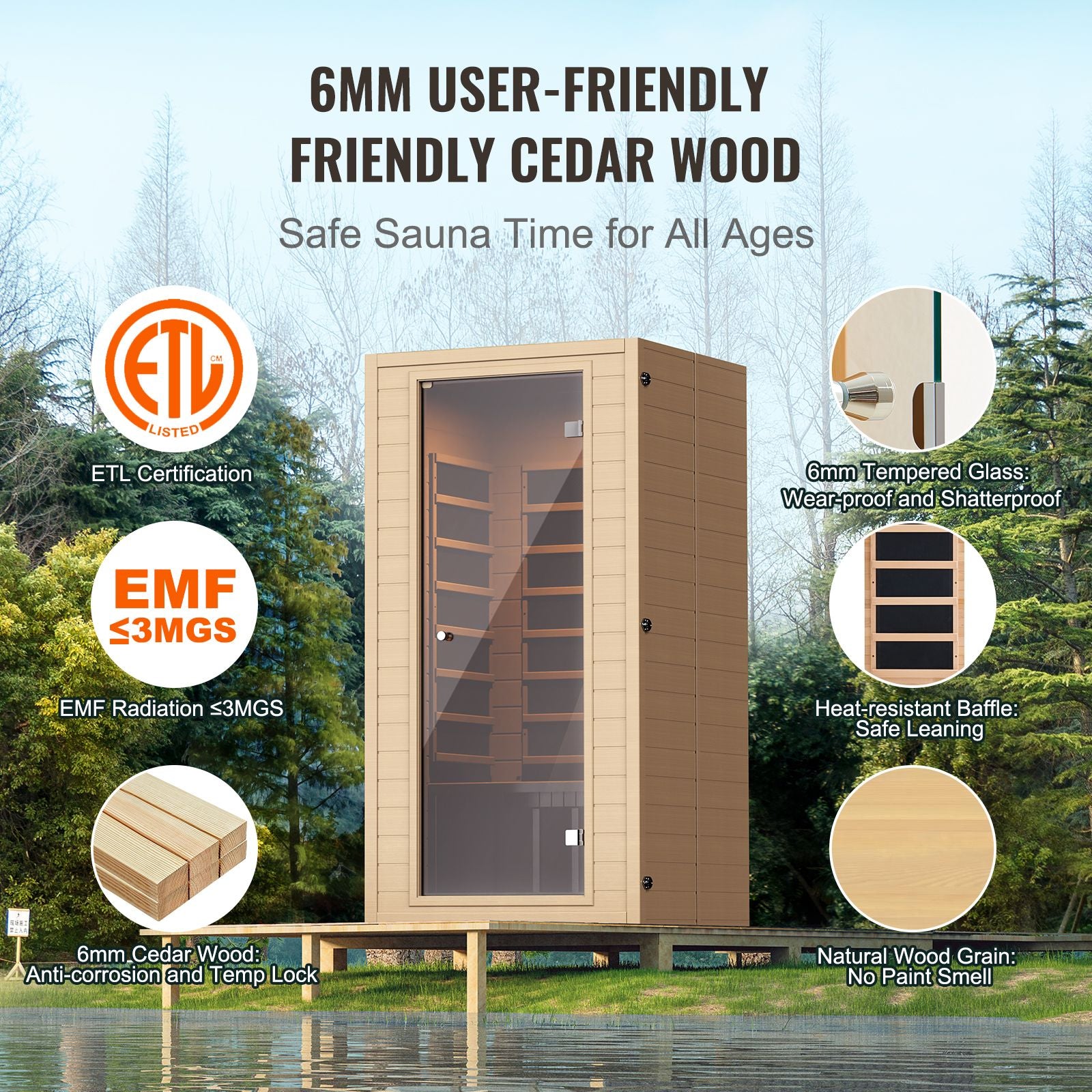 Aurora Grand Solo Hemlock Comfort infrared sanctuary – front elevation