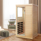 Aurora Standard 1-person infrared sanctuary made of hemlock with tempered glass door