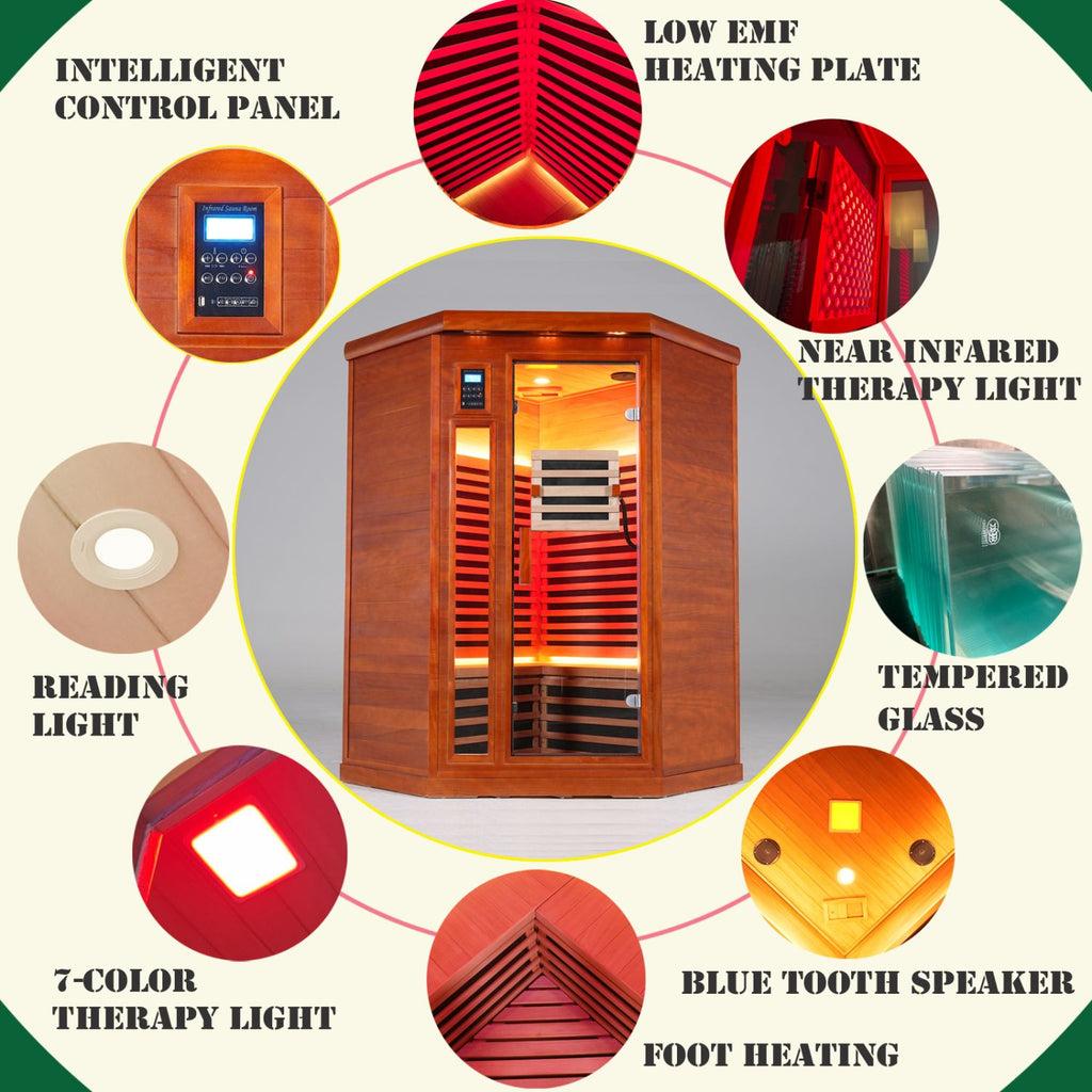 Aurora Elemental Corner Red Cedar infrared sanctuary – corner view