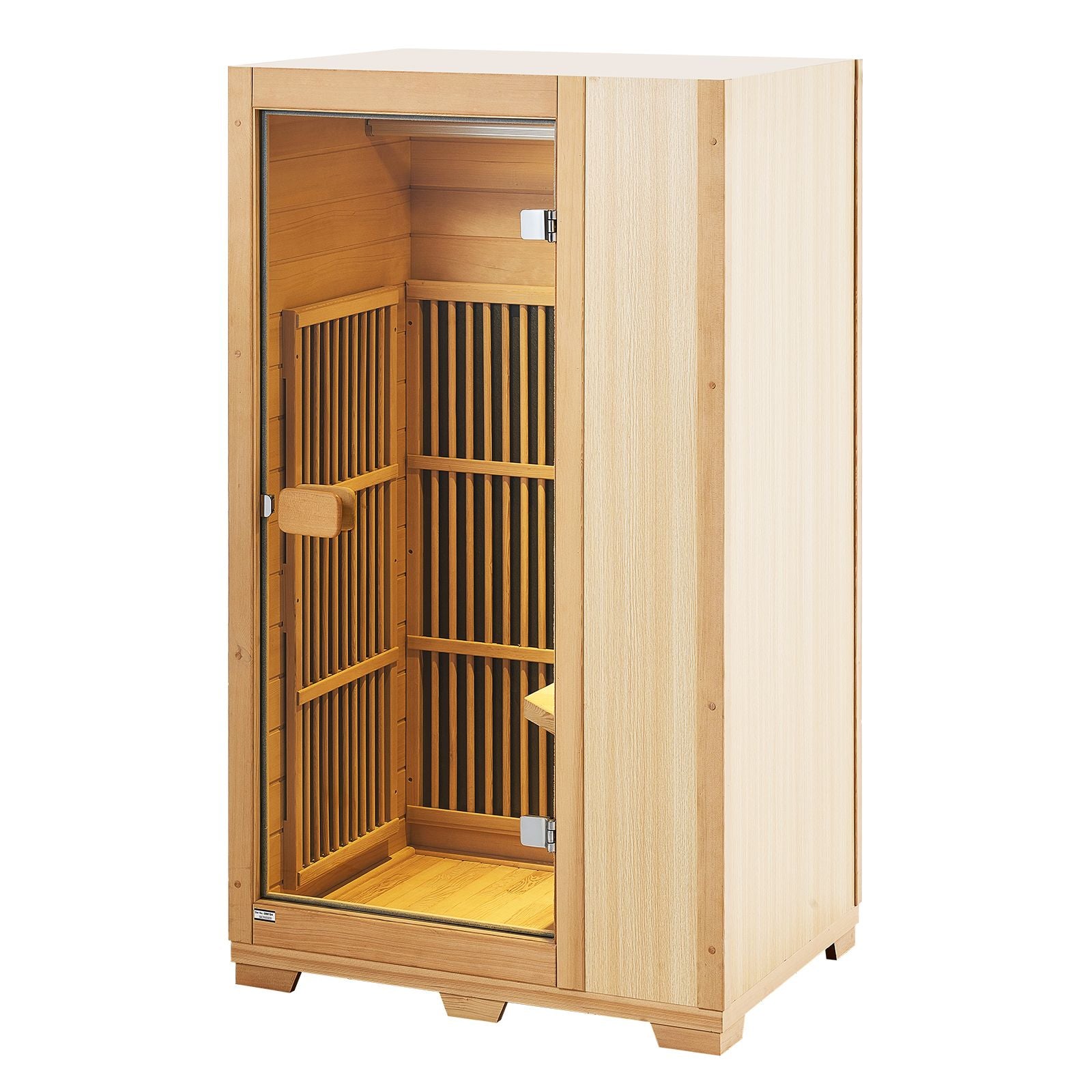 Aurora Vista Solo 1-person infrared sanctuary with full-glass facade and hemlock construction