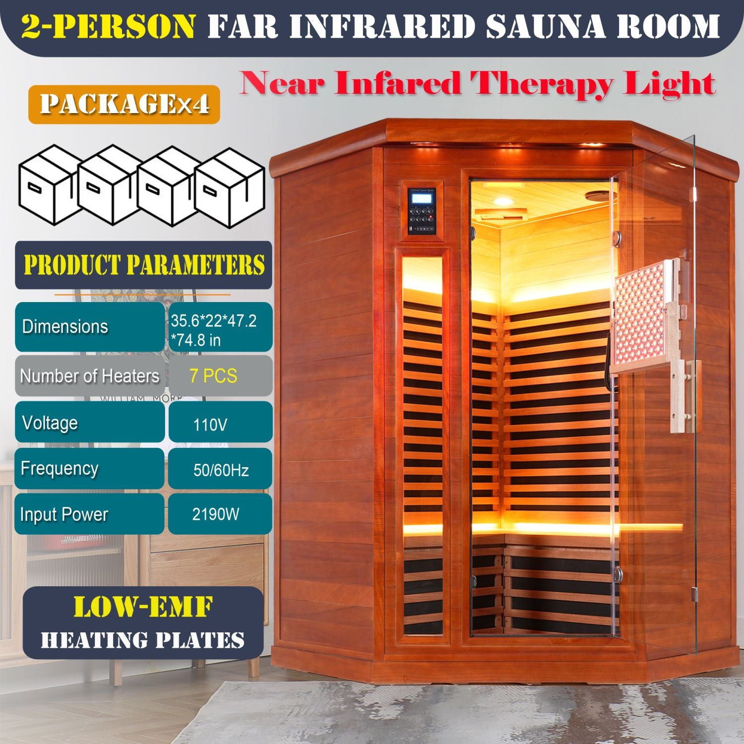 Aurora Elemental Corner Red Cedar infrared sanctuary – corner view