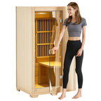 Aurora Vista Solo 1-person infrared sanctuary with full-glass facade and hemlock construction