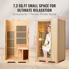 Aurora Vista Solo 1-person infrared sanctuary with full-glass facade and hemlock construction