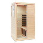 Aurora Standard 1-person infrared sanctuary made of hemlock with tempered glass door