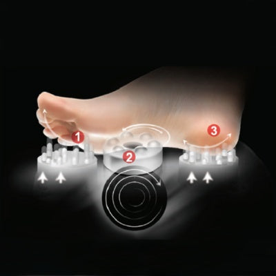Compact heated foot massager with textured footbed and digital control panel in a modern home setting.