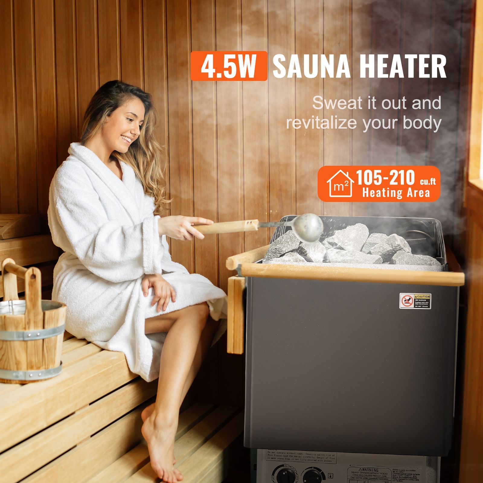 The Aurora Core 4.5KW Compact Thermal Engine | High-Aesthetic Traditional Sauna Heater Enclosure Layout