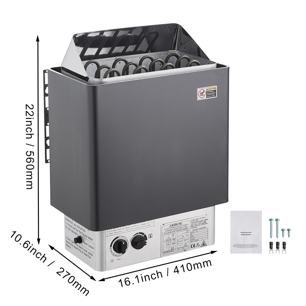 Technical Dimensions and Mounting Specifications | 6KW High-Performance Sauna Core Unit Profiles