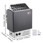 Technical Dimensions and Mounting Specifications | 6KW High-Performance Sauna Core Unit Profiles