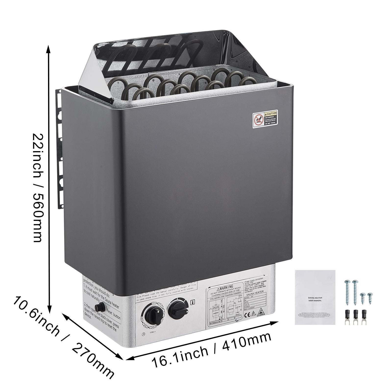 Technical Dimensions and Mounting Specifications | 6KW High-Performance Sauna Core Unit Profiles
