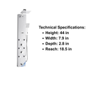 Primary architectural profile of the Aurora IV Compact Hydro-Tower in brushed stainless steel, featuring a streamlined four-function interface.