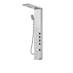 Aurora IV Prime Adaptive Recovery Tower in Brushed 304 Stainless Steel featuring 5-Jet Precision Massage Array and High-Flow Sanctuary Spout.