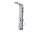 Aurora V Luxe Architectural Infrastructure 5-Function Integrated 304 Stainless Steel Shower Tower with Hydroelectric Sanctuary Interface and Rainfall head.