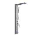 Aurora V Luxe Architectural Infrastructure 5-Function Integrated 304 Stainless Steel Shower Tower with Rainfall, Waterfall, and LED Sanctuary Interface.