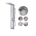 Aurora V+ High-Flow Architectural Infrastructure 5-Function Shower Tower with Optimized Internal Valving and 304 Stainless Steel Sanctuary Finish.