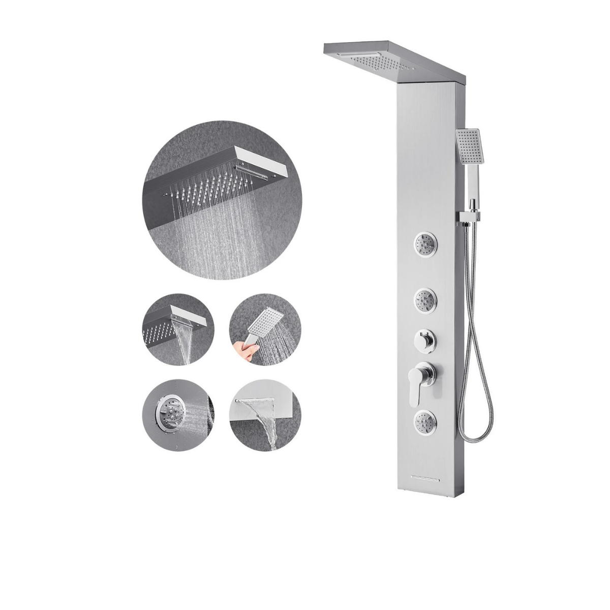 Aurora V Pro Integrated Temp-Logic Architectural Infrastructure 304 Stainless Steel Tower featuring 5-Function Hydro-Sanctuary Array.