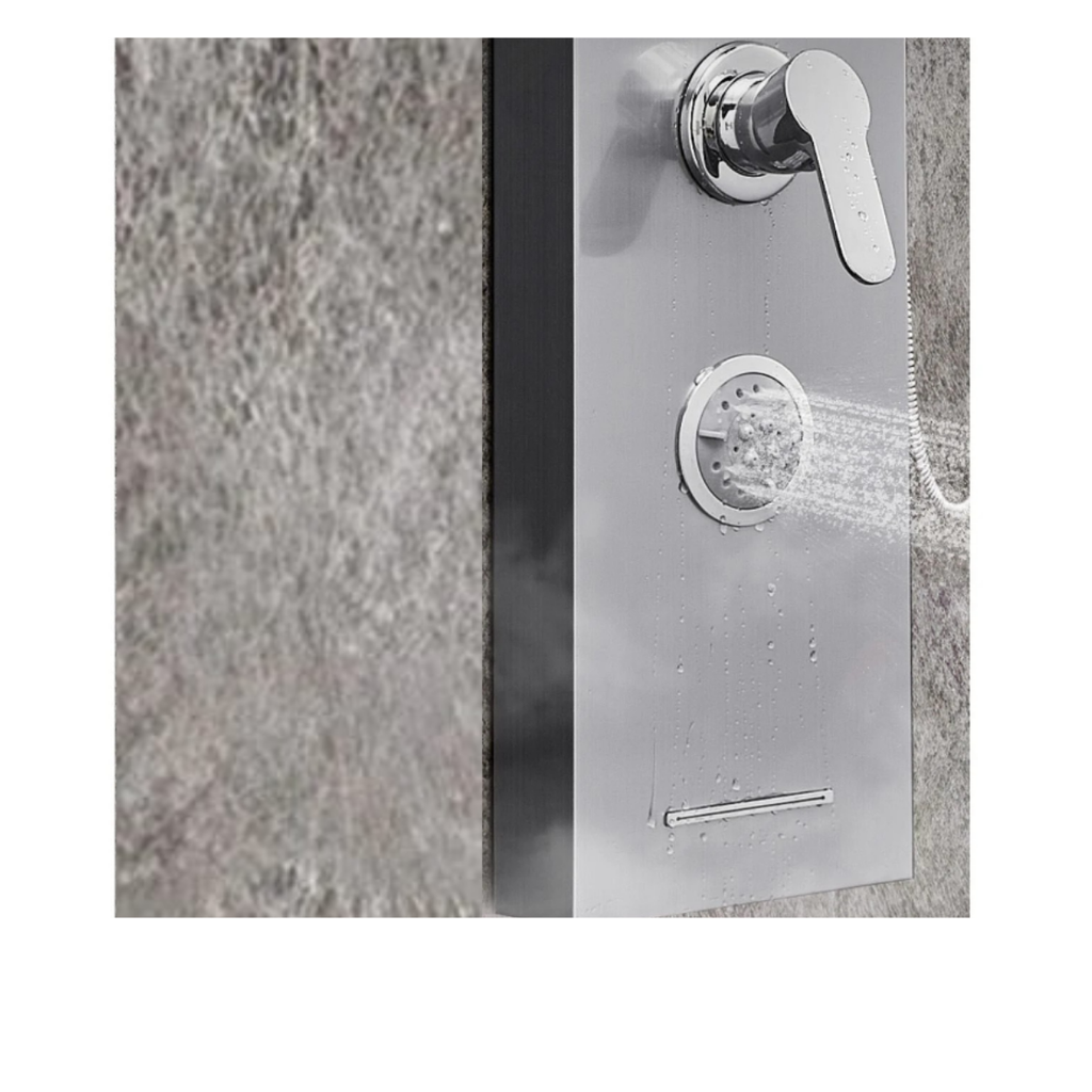 Macro architectural detail of the Aurora V Pro marine-grade 304 stainless steel panel featuring a brushed, fingerprint-resistant finish and precision-engineered control dials