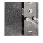 Architectural detail of the Aurora VI Mist Obsidian featuring matte black 304 stainless steel infrastructure and precision-engineered mist nozzles.