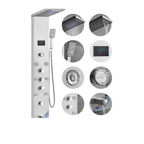 Aurora VI Pro 8-Jet Full-Body Recovery Tower in 304 Stainless Steel featuring an 8-nozzle precision array and integrated hydroelectric sanctuary interface.