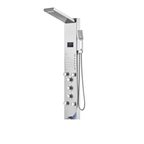 The Aurora VI Spine-Align Vertical Recovery Tower in architectural-grade stainless steel. This high-pressure system features a 6-function hydrotherapy array designed for Phase 2 of the Sanctuary Circuit